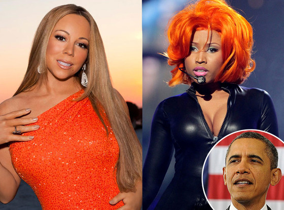 Mariah Carey, Nicki Minaj, President Barack Obama Mariah Carey, Nicki Minaj, President Barack Obama